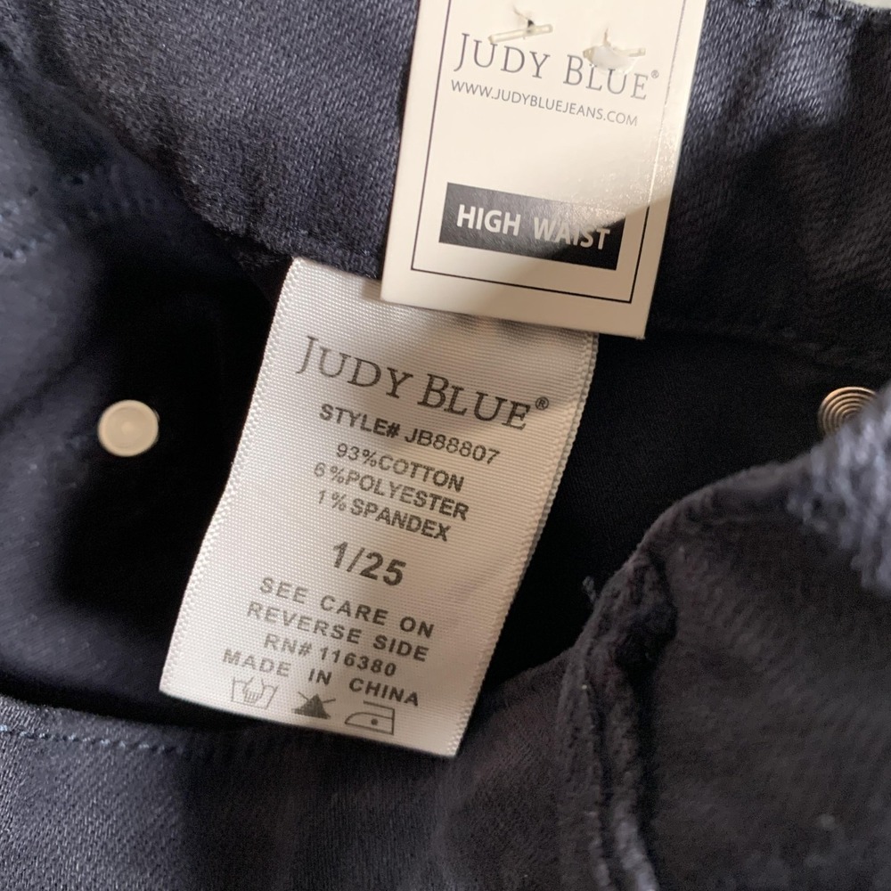Judy Blue Vineyard Date Jeans Womens 1/25 Navy High Waist Wide Leg Crop Stretch - Picture 10 of 16
